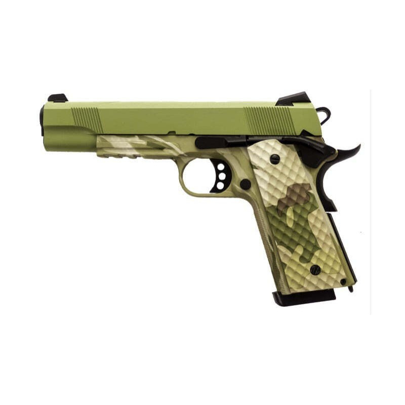 Réplique GBB 1911 MEU Rail Raven full metal gaz Camo OD 1,0J