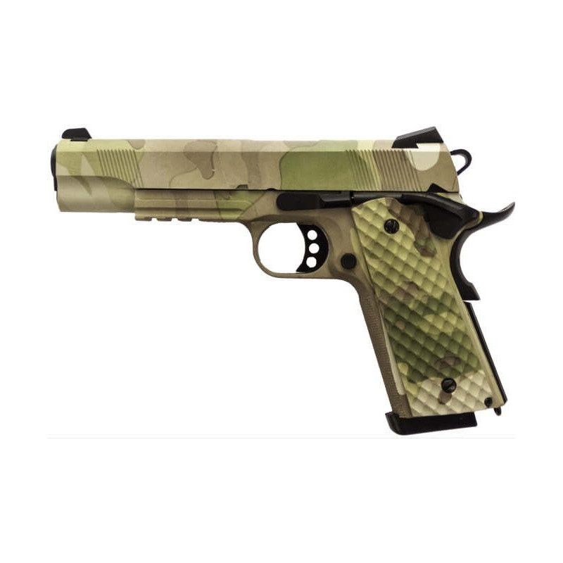 Réplique GBB 1911 MEU Rail Raven full metal gaz Camo 1,0J