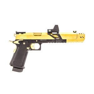 Réplique GBB gaz Hi-Capa Dragon 7.1 Gold 1,0J + point rouge BDS