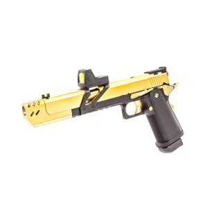 Réplique GBB gaz Hi-Capa Dragon 7.1 Gold 1,0J + point rouge BDS