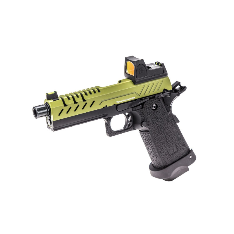 Réplique GBB gaz Hi-Capa 4.3 Noir / OD 0,9J + point rouge BDS