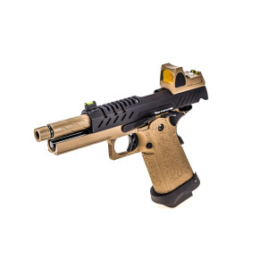 Réplique GBB gaz Hi-Capa 4.3 Tan / Noir 0,9J + point rouge BDS