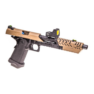 Réplique GBB gaz Hi-Capa TITAN 7 Noir / Tan 1,0J + point rouge BDS