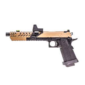 Réplique GBB gaz Hi-Capa TITAN 7 Noir / Tan 1,0J + point rouge BDS