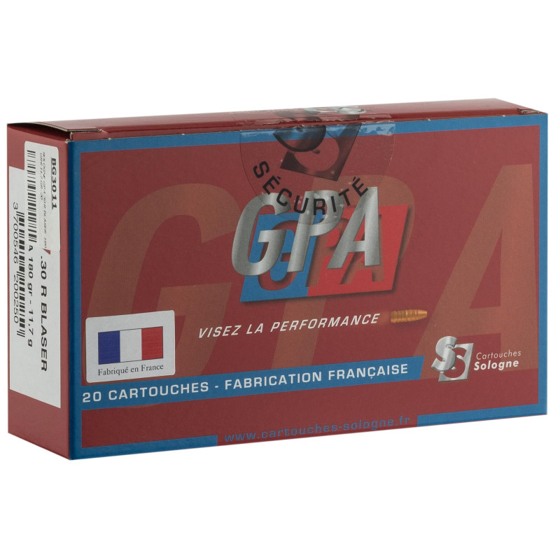 Cartouches à percussion centrale Sologne GPA 30R Blaser