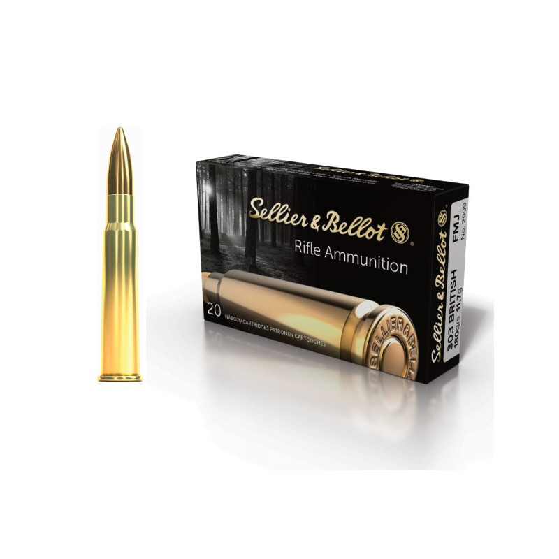 Munitions Sellier & Bellot Calibre 303 British FMJ 180 grains par 20