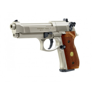 Pistolet à plombs CO2 Calibre 4.5mm Beretta M92 FS Nickelé/Bois