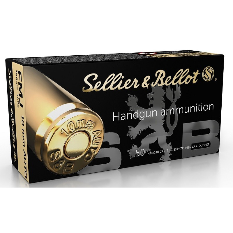Munitions Sellier & Bellot 10MM AUTO FMJ 180 grains par 50