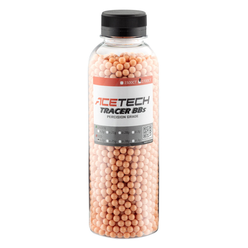 BILLES ACETECH TRACER 0.20G X 2700 ROUGES BOUTEILLE