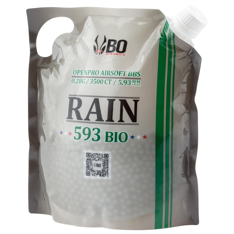 BILLES AIRSOFT 6MM RAIN BIO EN SACHET DE 3500BBS 0,23G