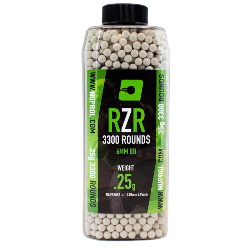BILLES AIRSOFT 6MM RZR BOUTEILLE DE 3300 BBS 0,25G