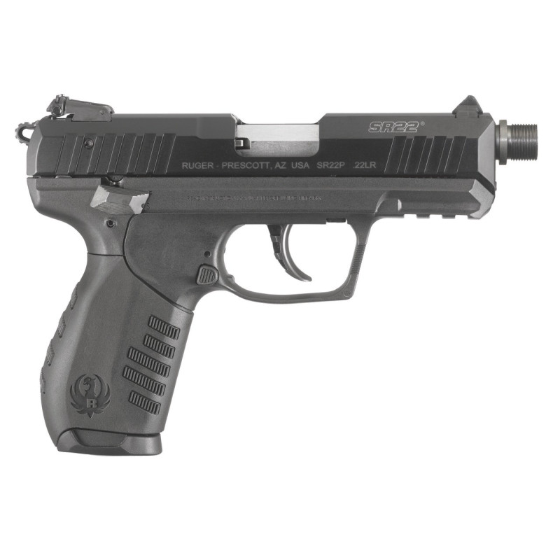 Pistolet 22Lr Ruger SR22 Noir 3.5 pouces Canon fileté
