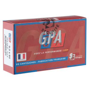 Cartouches à percussion centrale Sologne 9.3 x 62 Mag à balle GPA