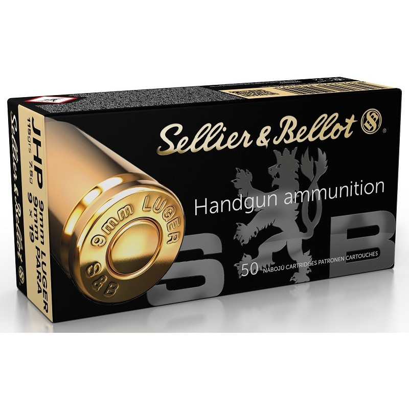 Munitions Sellier & Bellot 9X19 JHP 115 grains par 50