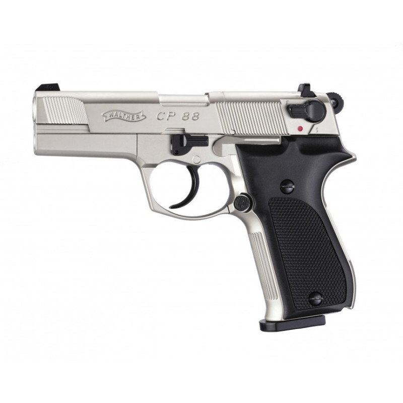 Pistolet à plombs CO2 CP88 3.5'' NICKEL WALTHER CAL 4.5MM