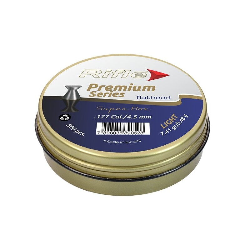 Plombs Rifle Ammunition Flathead PREMIUM 4.5/.177 Cal. LIGHT diametre 4,50 SB