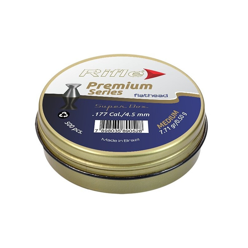 Plombs Rifle Ammunition Flathead PREMIUM 4.5/.177 Cal. MEDIUM diametre 4.49 SB