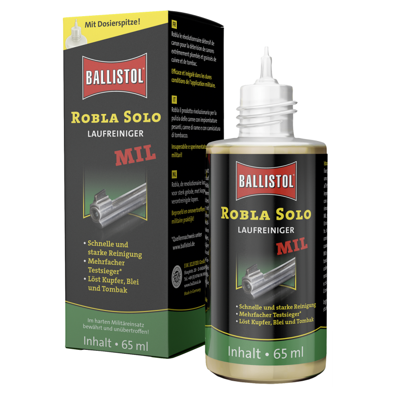 Déplombant Robla Solo MIL 65 ml nettoyant canon carabine ou pistolet