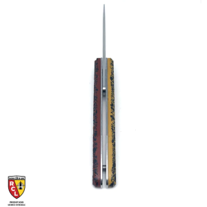 Couteau piémontais RC LENS avec son manche en charbon SANG et OR (SOUS LICENCE OFFICIELLE)