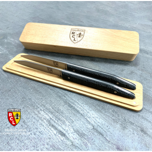 Coffret duo avec 2 couteaux de table BLACK édition RC LENS (SOUS LICENCE OFFICIELLE)