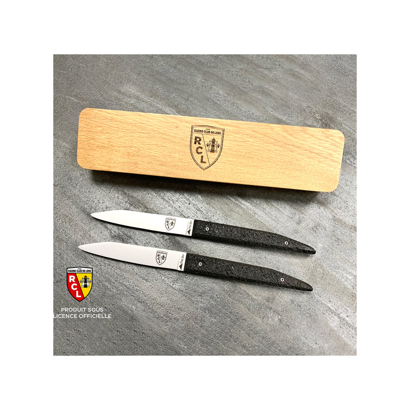 Coffret duo avec 2 couteaux de table BLACK édition RC LENS (SOUS LICENCE OFFICIELLE)