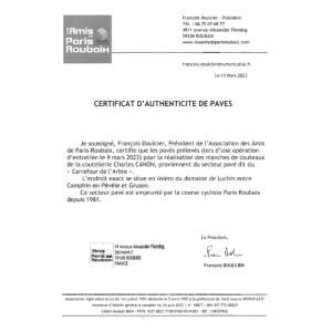 Couteau pliant Paris Roubaix manche en véritable pavé