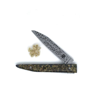 Couteau pliant manche en fleur d'immortelle de Corse