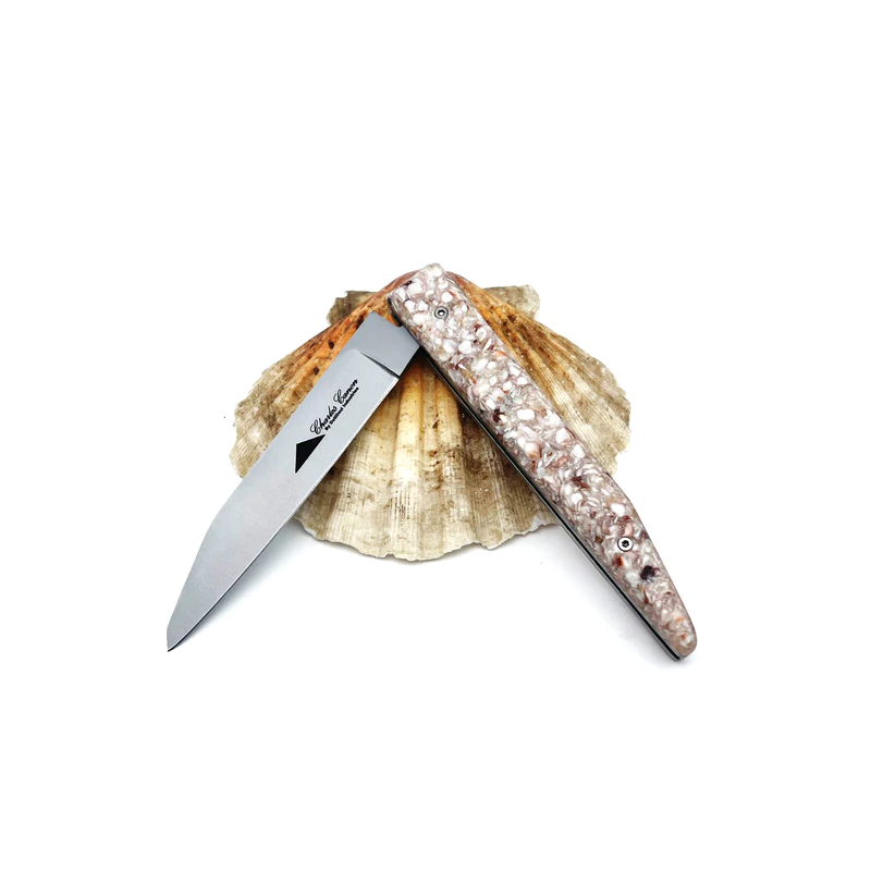 Couteau pliant manche en coquilles St Jacques