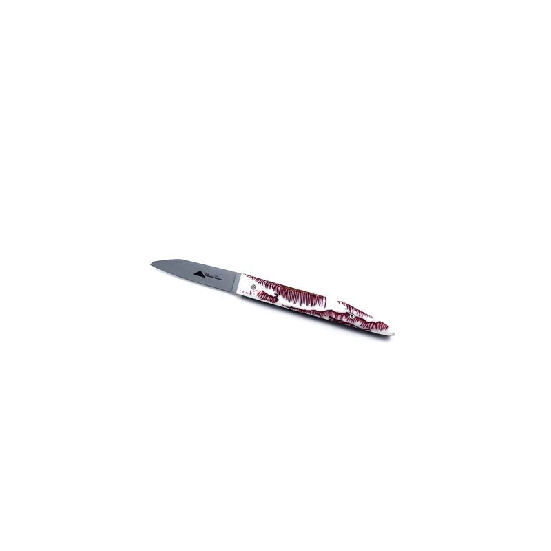 Couteau pliant manche en champignon polypore rouge