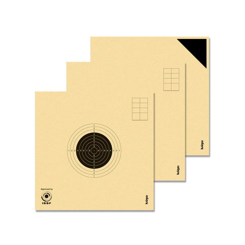 Cibles carabine 10 mètres ISSF KRUEGER (Série de 30 cibles + 4 essais)