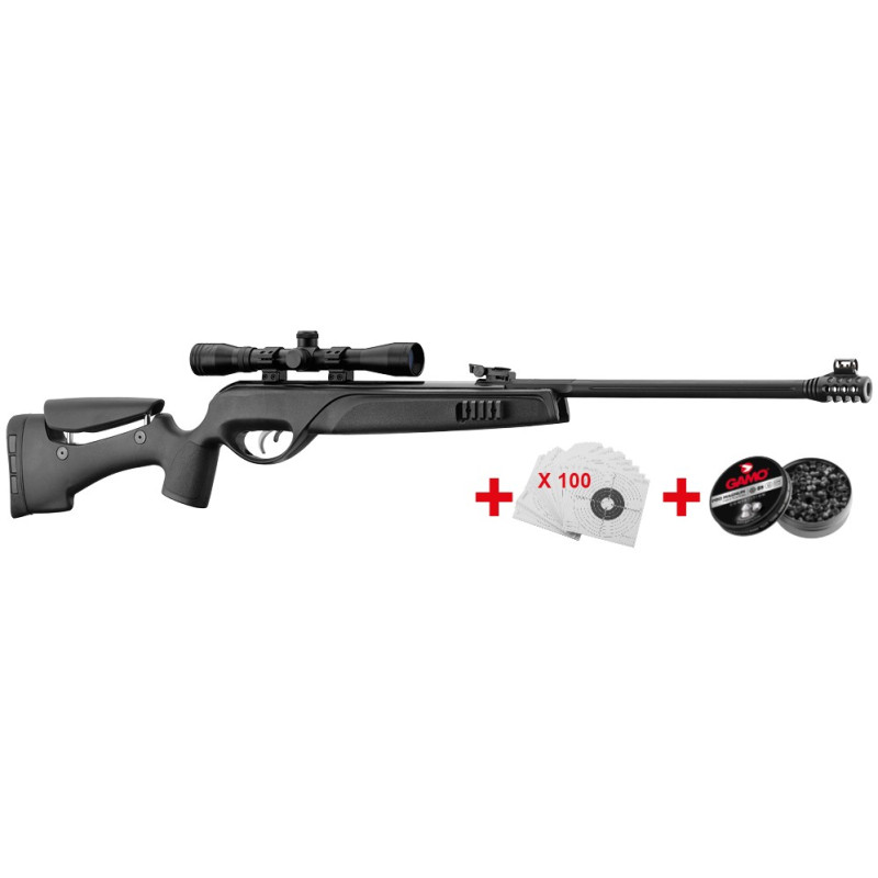 Carabine à air comprimé GAMO Tactical Storm + lunette + cibles + plombs