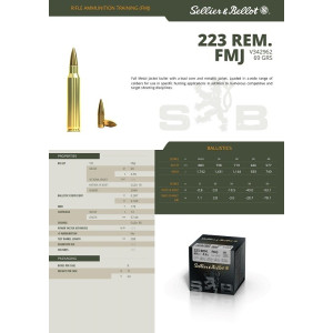 Munitions Sellier & Bellot 223 REM FMJ VRAC x100