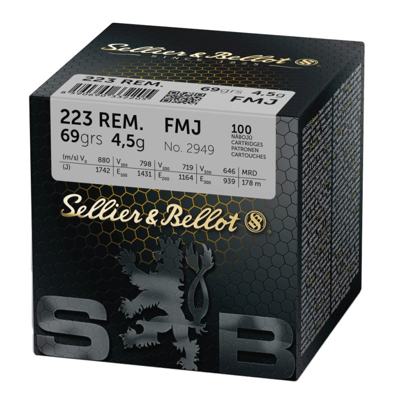 Munitions Sellier & Bellot 223 REM FMJ VRAC x100