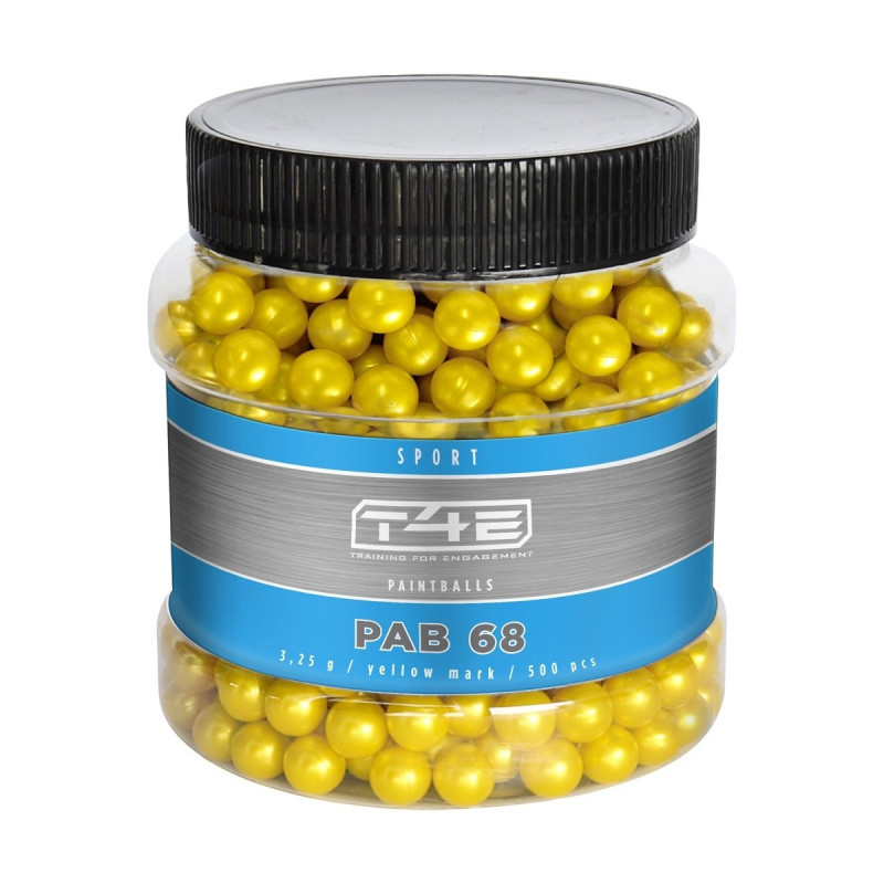 BILLES PAINTBALL BIO JAUNE CAL 68 SPORT PAB 68 X500
