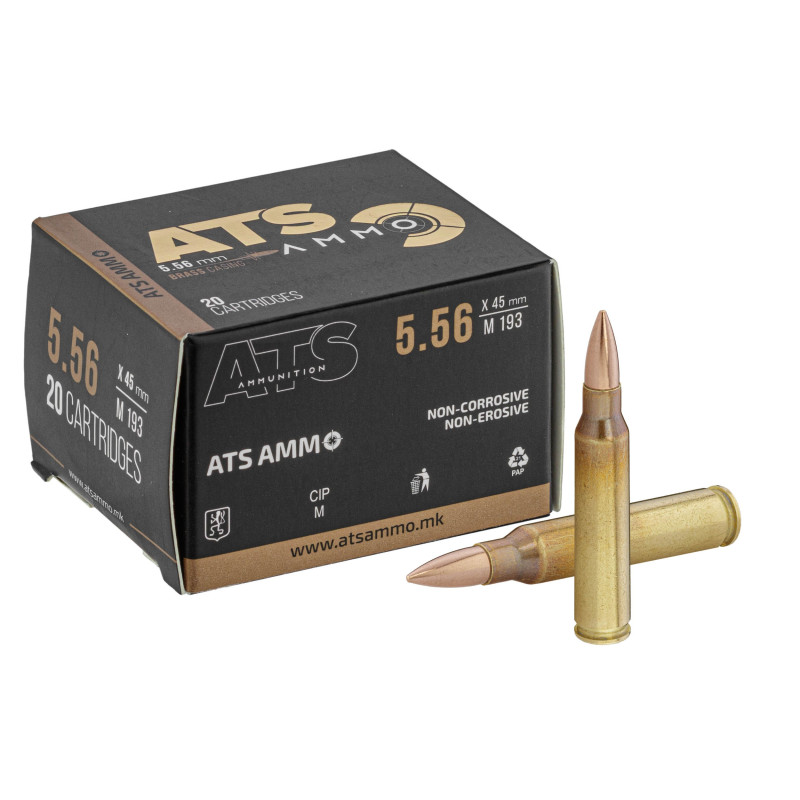 Munitions ATS X-Force calibre 5.56x45 mm FMJ 55 gr - Boite de 20