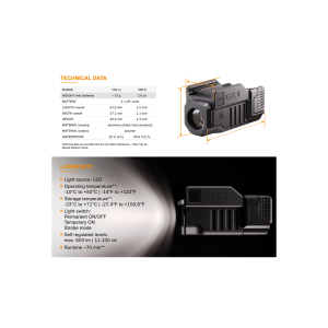 LAMPE GLOCK GTL II LED 01 SET