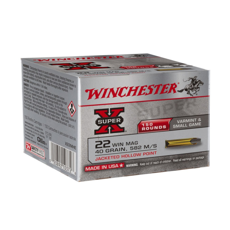 BALLES 22WM SUPER X JACKETED HP 40GR X150