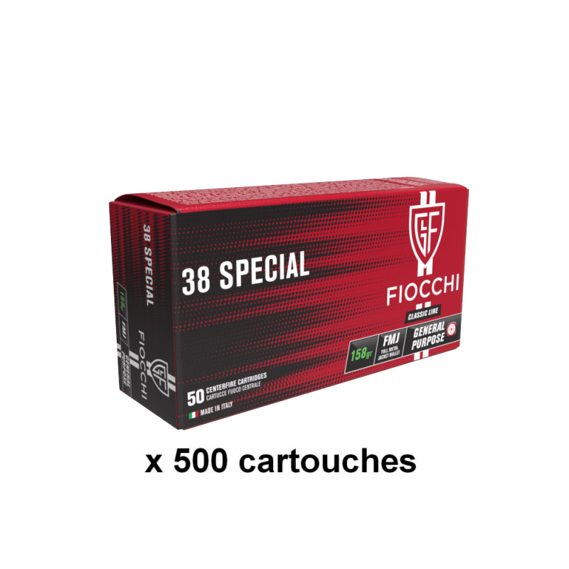 Munitions 38 Special Fiocchi FMJ 158 grains / 500