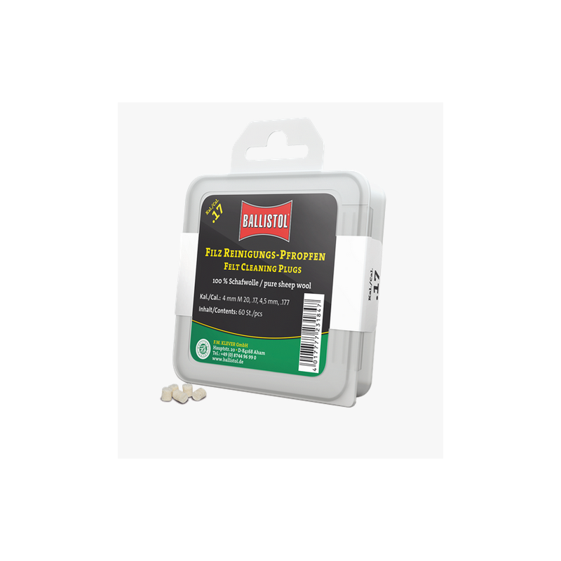 Tampons de nettoyage en feutre Ballistol Classic cal 22