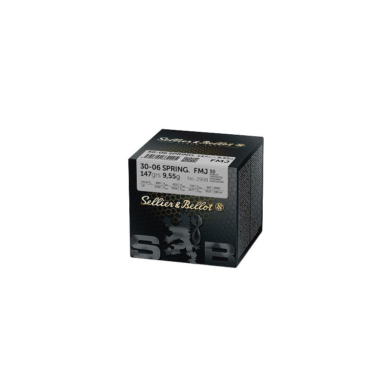 CARTOUCHES SB 30-06 FMJ 147GRS/9.55G X50 VRAC