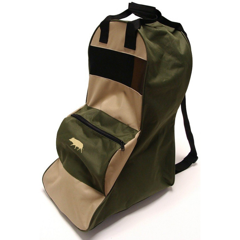 Sac à bottes brodé sanglier (Longueur60 cm/Largeur 25cm/Epaisseur 35cm)