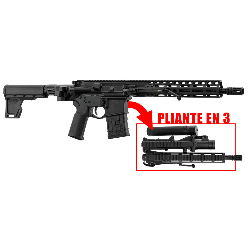 CARABINE SEMI AUTOMATIQUE AR15 pliante en 3 - FoldAR calibre 5.56