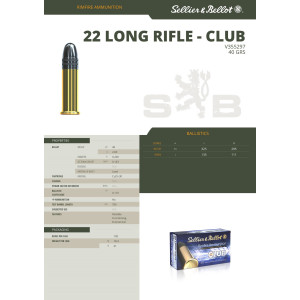 CARTOUCHES SB 22LR CLUB LRN 40gr x 500