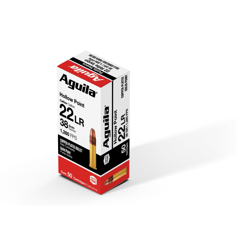 Cartouches Aguila Calibre 22 LR HV HP 38 Grains