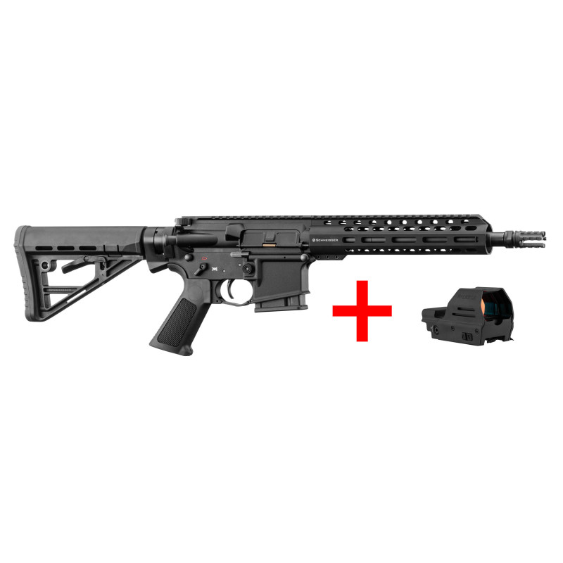 Pack Schmeisser AR15 S4F M-LOK 10.5'' Cal. 223 Rem + Point rouge Falke