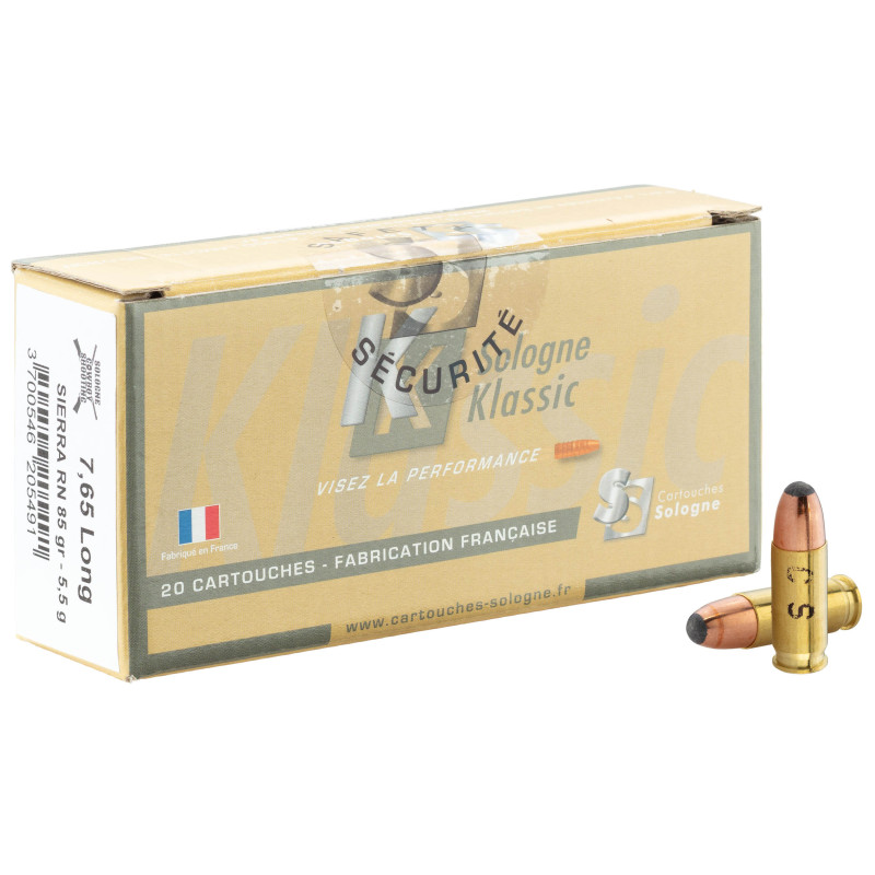 SOLOGNE 7,65 Long Sierra 85 gr  Cowboy Shooting 7,65 x 20 mm Cowboy Action Shooting