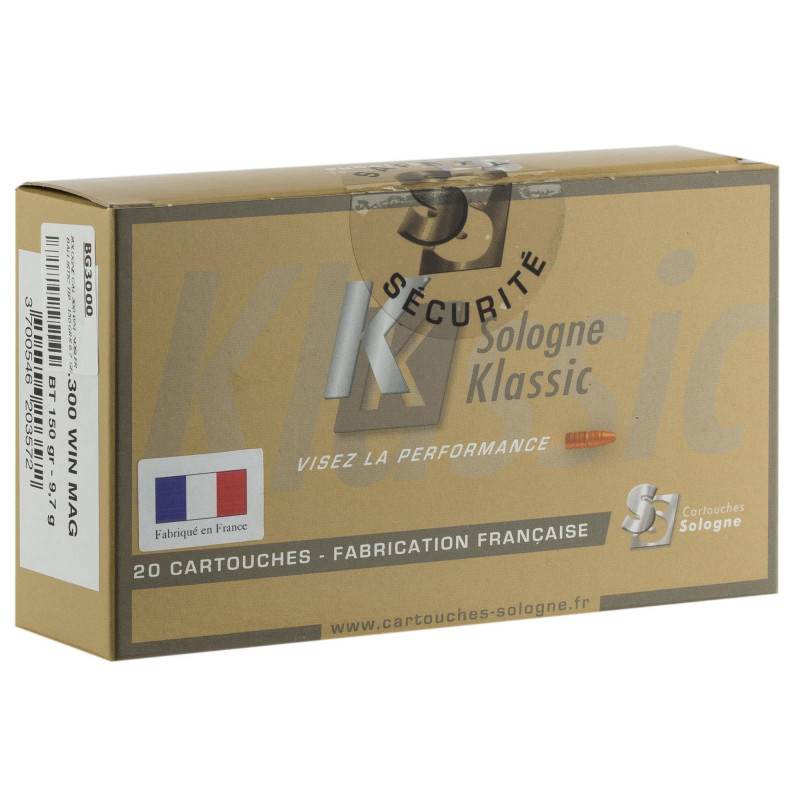 Sologne .300 Win. Mag. Nosler Ballistic Tip 150 gr / 9,7 g Sologne .300 Win Mag Ballistic Tip 150 gr / 9.7 g
