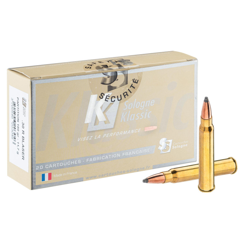 Sologne 30 R Blaser Nosler Partition 180 gr / 11,7 g .30 R Blaser Nosler Partition 180 gr /11.7 g