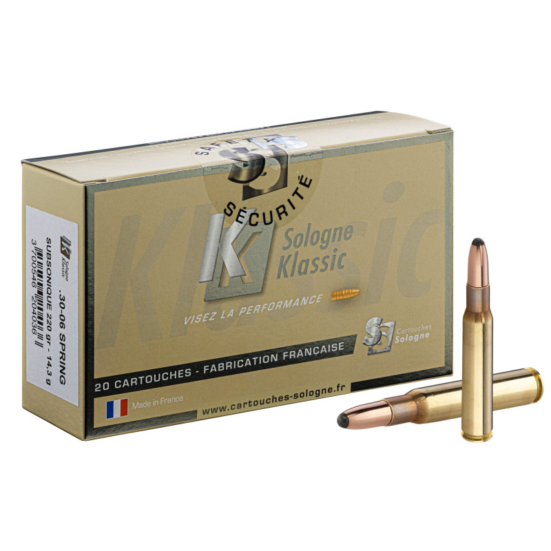 Sologne .30-06 Spring. Sierra RN SP Subsonique 220 gr / 14,2 g Sologne .30-06 Springfield SP 220 gr /14.2 g