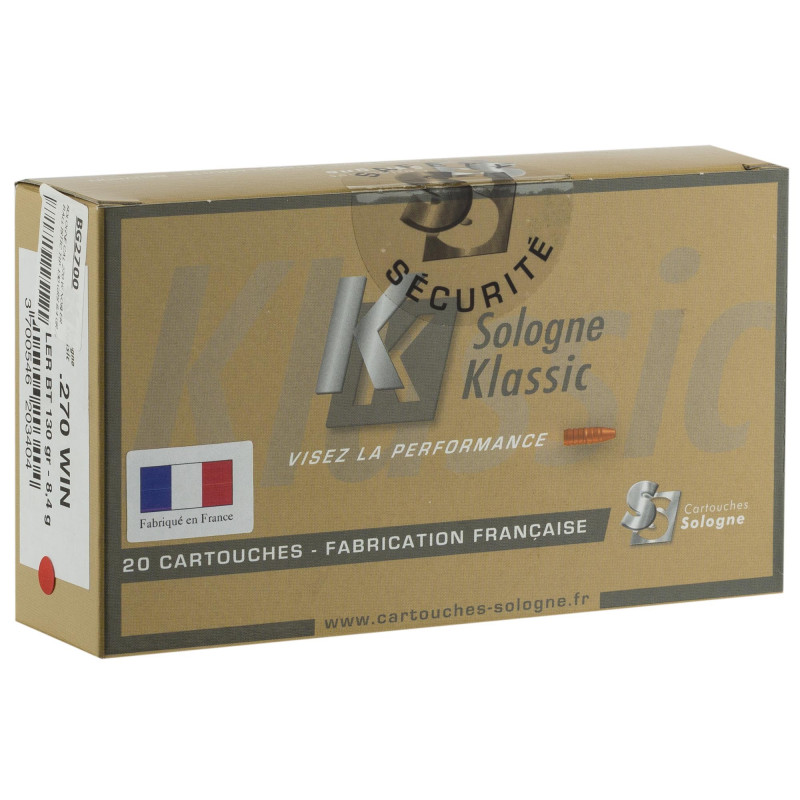 Sologne .270 Win Nosler Ballistic Tip 130 gr / 8,4 g .270 Win Ballistic Tip 130 gr / 8.4 g